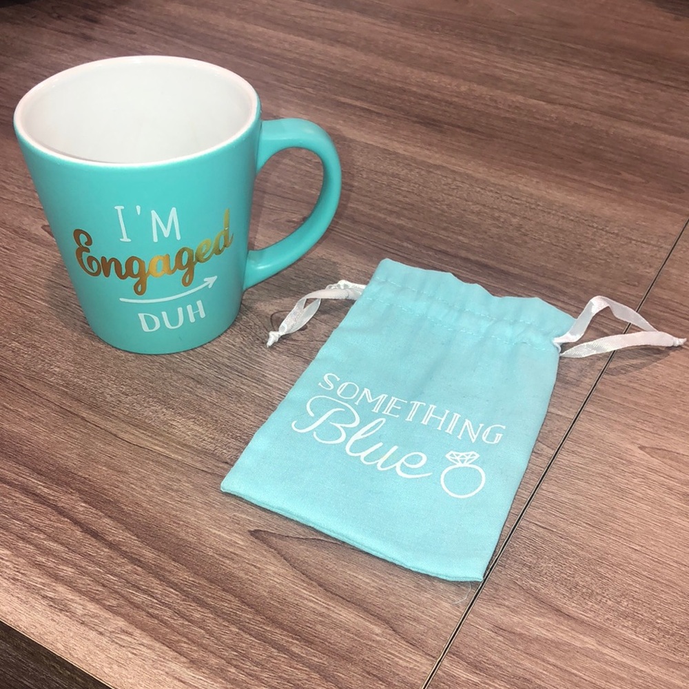 Engagement mug and jewelry bag